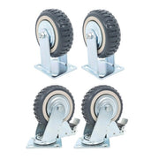 DURAFORCE 4 pieces of gray PU straight wheel polyurethane swivel wheels 2 straight wheels