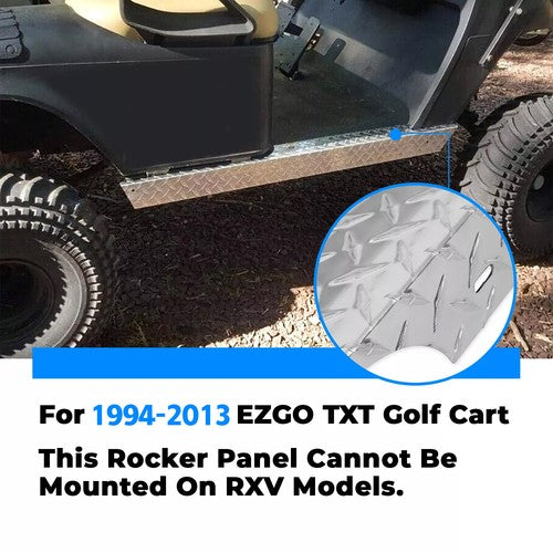 Aluminum Diamond Plate Rocker Panel Side Covers for EZGO TXT Golf Cart 1994-2013