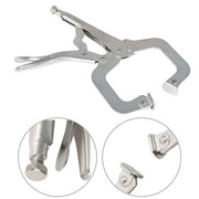 DURAFORCE Adjustable C-Clamp Locking Pliers Set 11" Locking Welding With Swivel Pads 6 Pcs