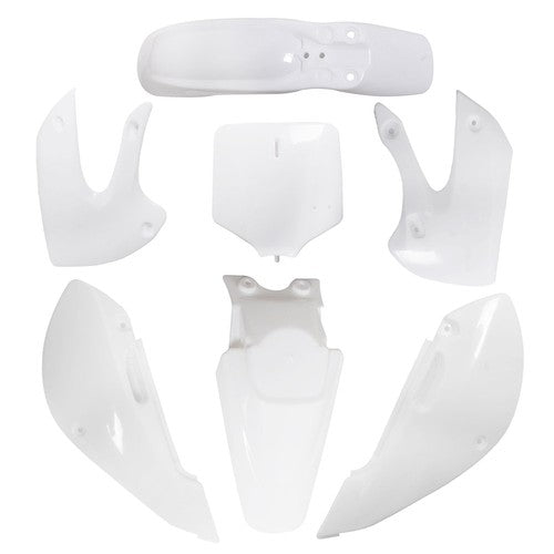 DURAFORCE For Kawasaki KX 65 KLX 110 DRZ110 Suzuki RM65 Plastic Fender Fairing kit White