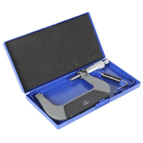 DURAFORCE Outside Micrometer 3-4"/0.0001" Carbide Tipped High Quality Precision Micrometer