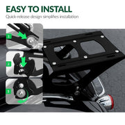 DURAFORCE Razor Pack Trunk Backrest Rack For Harley Touring Road King Street Glide 14-26