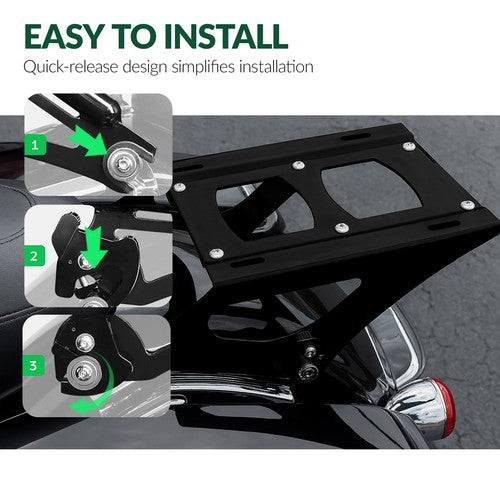 DURAFORCE Razor Pack Trunk Backrest Rack For Harley Touring Road King Street Glide 14-26