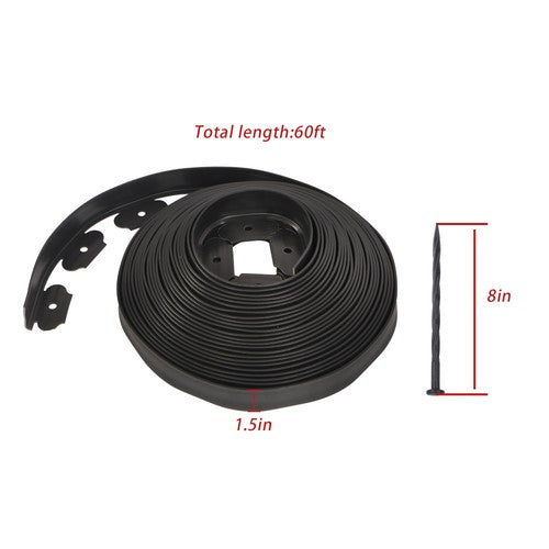 DURAFORCE L-shaped Landscape Edging Border Kit No-Dig Garden Edge Lawn Border 1.5" 60 FT