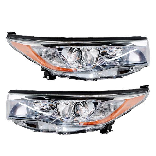 DURAFORCE Left+Right Side Clear Front Headlights Headlamps For Toyota Highlander 2014-2016