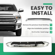 DURAFORCE For Toyota Tundra 14-21 Front Molding Upper Grille Hood Bulge Scoop Chrome ABS