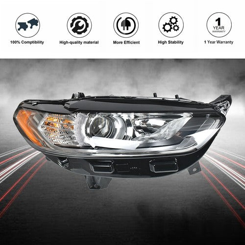 DURAFORCE For Ford Fusion 2013 2014 2015 2016 Headlight Headlamps Clear Halogen Passenger
