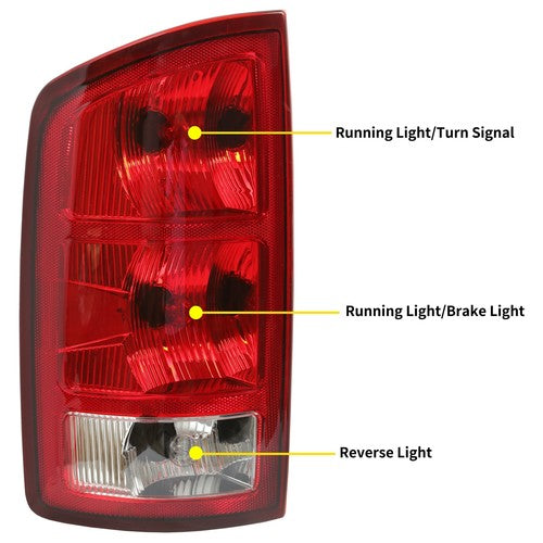 Driver Side Tail Light For 2002 2006 Dodge Ram 1500 2003 2006 Ram 2500 3500 LH