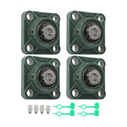 DURAFORCE UCF201-8 1/2" Bore Pillow Block Flange Bearing 4 Bolt Solid Base (4PCS)