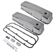 DURAFORCE 3-11/16" Tall Finned Aluminum Valve Covers Fits Chevy Big Block 396 402 427 454