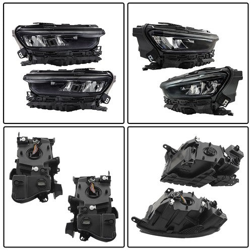 DURAFORCE For Grand Cherokee 2021-2024 (w/o Animation & Leveling) Pair Headlamps LED Black