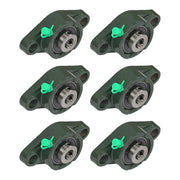 DURAFORCE 6PCS UCP201-8 Pillow Block Bearing 1/2"Bore 2 Bolt Cast Iron Base Self Alignment