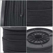 DURAFORCE 3/16 Inch x 500 Feet Hollow Braid Polypropylene Rope – Black，750 Pounds