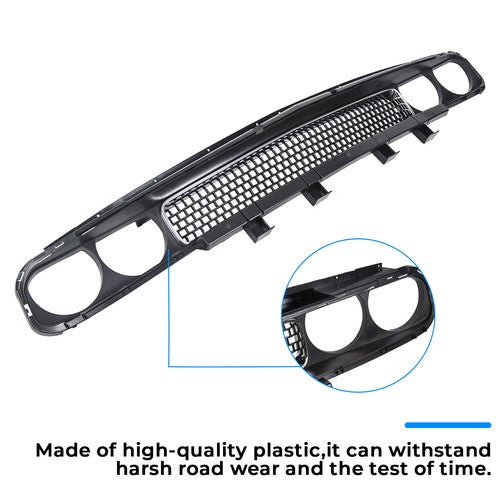 Front Bumper Grille Black Chrome Trim Molding for 2008-2014 Dodge Challenger