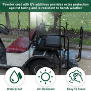 DURAFORCE For EZGO Medalist/TXT 1995-UP Golf Cart Black Rear Flip Seat Kit W/ Grab Bar