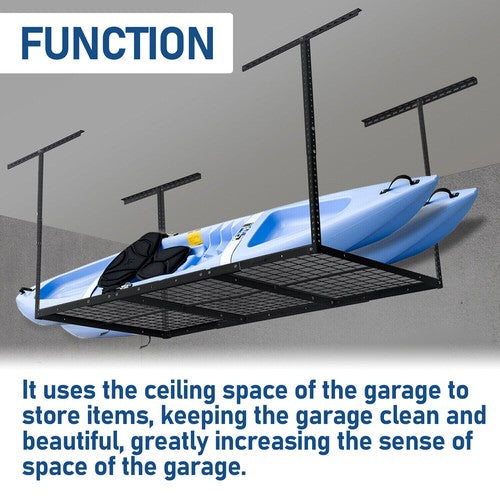 DURAFORCE New 3x6 Adjustable Ceiling Overhead Garage Storage Rack Safe Stable Shelf