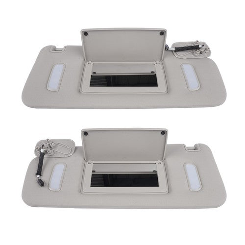 DURAFORCE Pair Gray Sun Visors Right Left for Chevrolet Silverado GMC Sierra 2500HD 07-13
