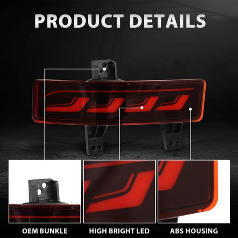DURAFORCE Red Lens Rear Bumper Reflector Fog Light LED Brake Lamp For Honda CRV 2020-2022