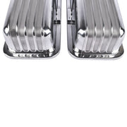 DURAFORCE Retro Finned Polished Aluminum Short Valve Covers Fits 1958-86 SBC Chevy 350 400