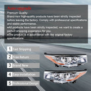 DURAFORCE Front Headlights Headlamps For Toyota Highlander 2014-2016 Left+Right Side Clear