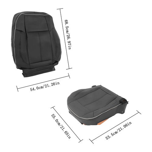 DURAFORCE NEW For Hummer H3 2006-10 Driver Seat Cover Cushion+Backrest Black Leather