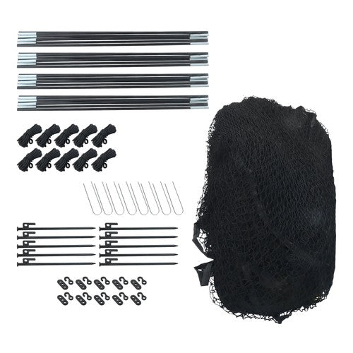 DURAFORCE 33x12x10 FT Softball Baseball Batting Cage Net With Shock-absorbing Rope & Rod