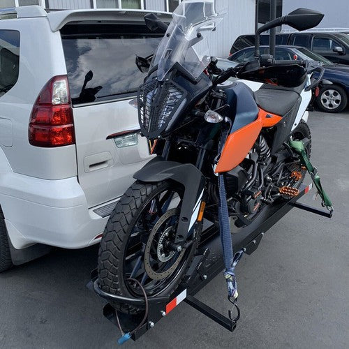 DURAFORCE Motorcycle Carrier Hitch Mount Dirt Bike Rack 2inch Trailer Scooter Hauler Ramp