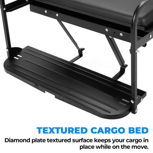 Rear Back Seat Kit Flip Folding Black Fit For Yamaha G14 G16 G19 G22 Golf Cart