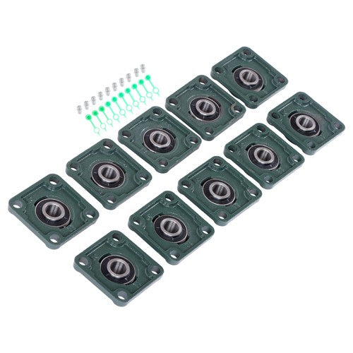 DURAFORCE 10 Pcs UCP204-12 Pillow Block Flange Bearing 3/4" Bore 4 Bolt Solid Base