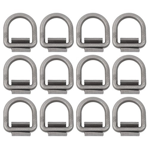 DURAFORCE 1/2 Inch Heavy Duty Weld-On Forged D Ring Fracture Strength 12,000lbs (12 Pack)