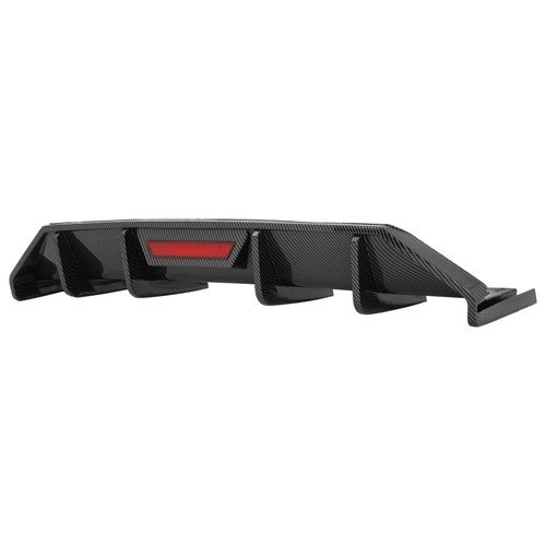 For Hyundai Elantra 21-23 Rear Bumper Diffuser Lip W/ Led Light Carbon Look