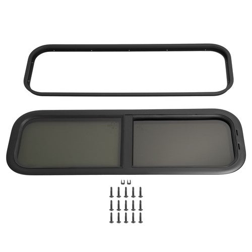 DURAFORCE RV Window 12" W x 36" H For Cargo Trailer Vertical Slider W/ Trim & Screen