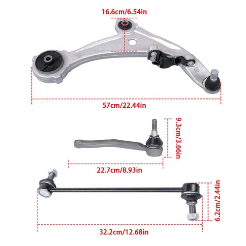 DURAFORCE For Nissan Altima 2007-2013 Suspension Kit Lower Control Arms Sway Bar Tie Rod