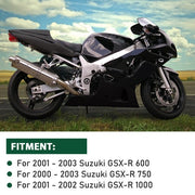 DURAFORCE Ram Air Intake Tube Ducts For Suzuki 01-03 GSXR600 01-02 GSXR1000 00-03 GSXR750