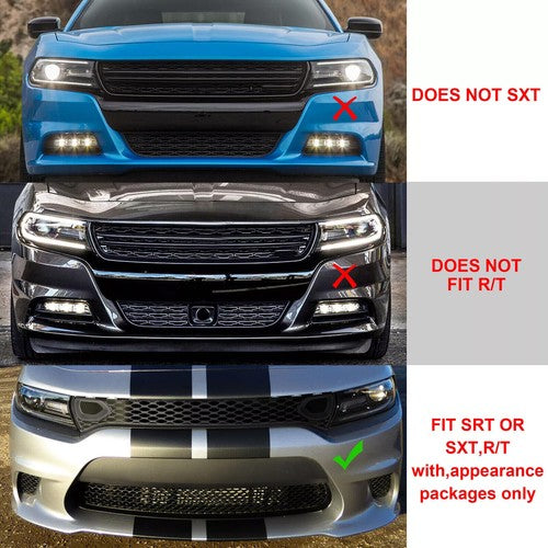 Front Upper Grille for Dodge Charger SRT GT 2015-2023 2 Side Bezels