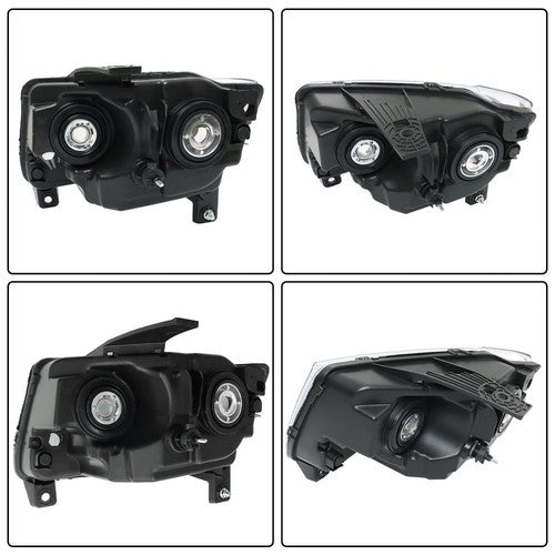 DURAFORCE Halogen Clear Pair Chrome For Jeep Grand Cherokee 11-13 Compass 11-17 Headlights