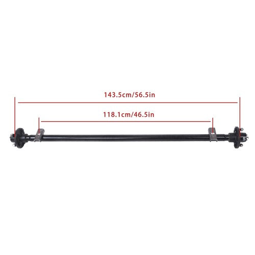 DURAFORCE 56.5' Hub Face 46.5' Spring Center w/ U-Bolt 4 lug-4' 2K 2000lbs Trailer Axle