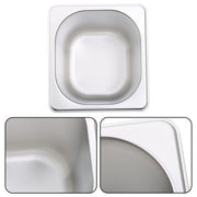 DURAFORCE 6 Pcs 6Inch Deep Thickened 1/6 Size Steam Table Pans Without Lid Stainless Steel
