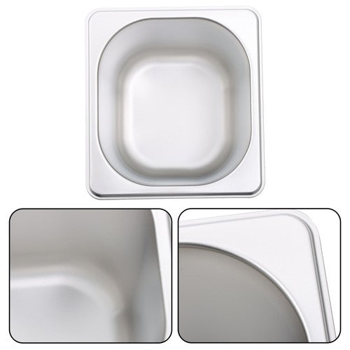 DURAFORCE 6 Pcs 6Inch Deep Thickened 1/6 Size Steam Table Pans Without Lid Stainless Steel