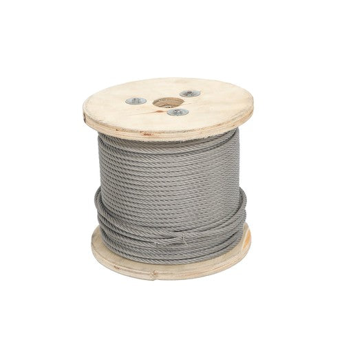 DURAFORCE T304 3/16 Inch Stainless Steel Cable 7x19 Strands 250FT 3700 lbs Steel Wire Rope