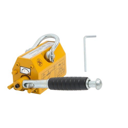DURAFORCE 440lbs/200kg Permanent Magnetic Lifter 2.5 Safety Factor Lifting Magnet Yellow