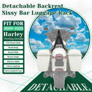DURAFORCE 28" Passenger Backrest Sissy Bar For Harley CVO Road King Street Glide 2009-2025