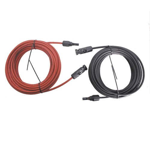 DURAFORCE Solar Panel Extension Cable Wire Connector 1 Pair 30ft Black + Red 12AWG New
