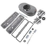 DURAFORCE Polished Valve Cover Air PCV Breather 15" Full Finned Air Cleaner For 58-86 SBC