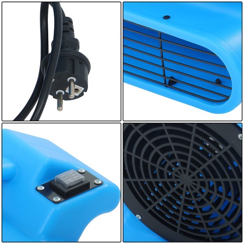 DURAFORCE Powerful 1/2HP 2200CFM 15ft 2-Position Carpet Dryer - Blue Fan