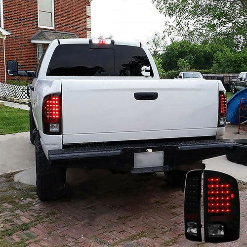 DURAFORCE Smoked Black LED Tail Light Lamp One Pair Fit For Dodge Ram 1500 2500 3500 02-06