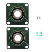 DURAFORCE 2 × UCF207-20 1-1/4" Bore Pillow Block Flange Bearing 4 Bolt Solid Base