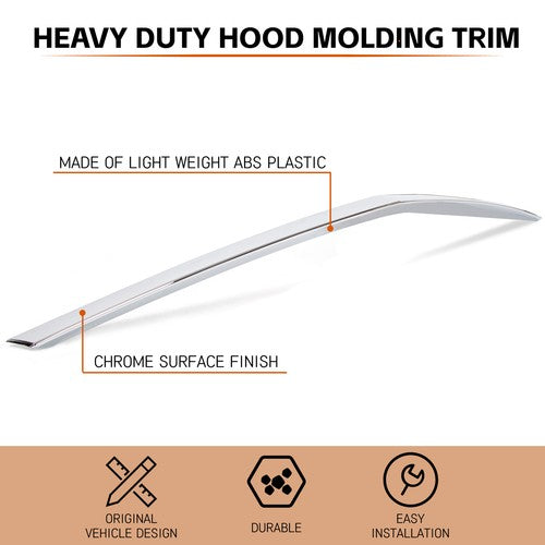 Chrome Hood Molding Trim for Cadillac SRX 2010-2016 Replace 22774203