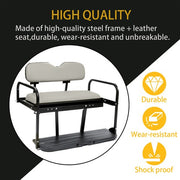 DURAFORCE Rear Flip Seat For Pre-1994 EZGO Marathon Golf Cart Folding Seat Off-White