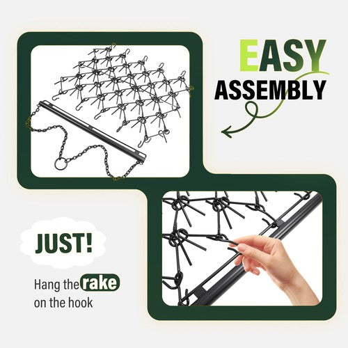 DURAFORCE 4X4FT Drag Harrow Tines Chain For ATV UTVs Leveling Lawn Tractors Garden Towing